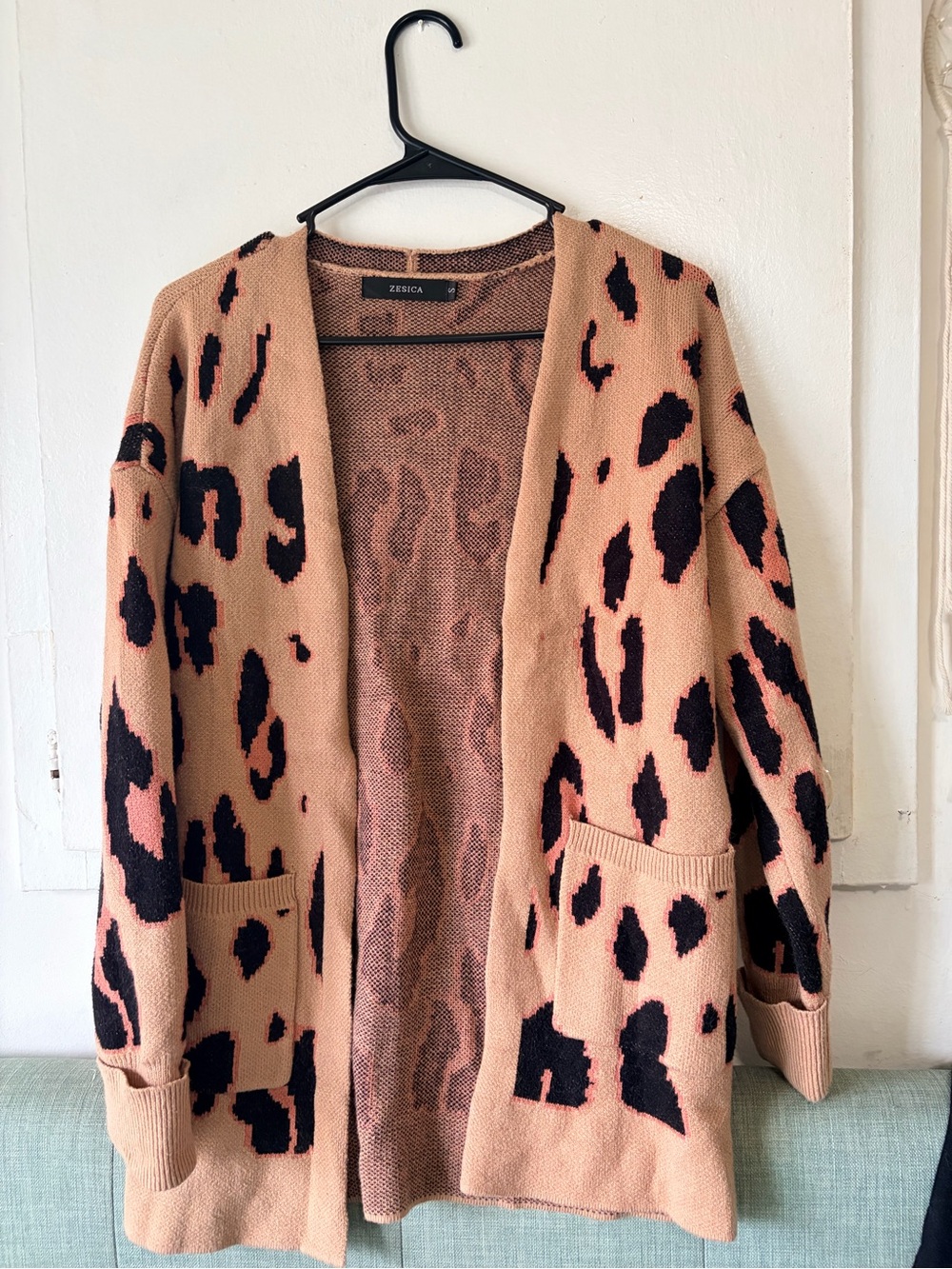 Leopard Open-Front Women’s Sweater Cardigan